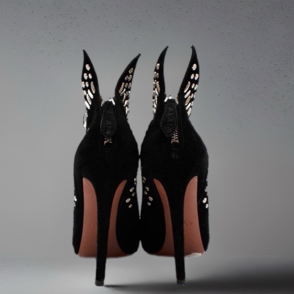 Alaia Black Studded Suede Ankle Booties - Size 37.5 👠 - Picture 8 of 8